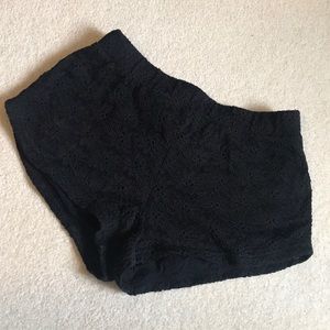 Black lace shorts